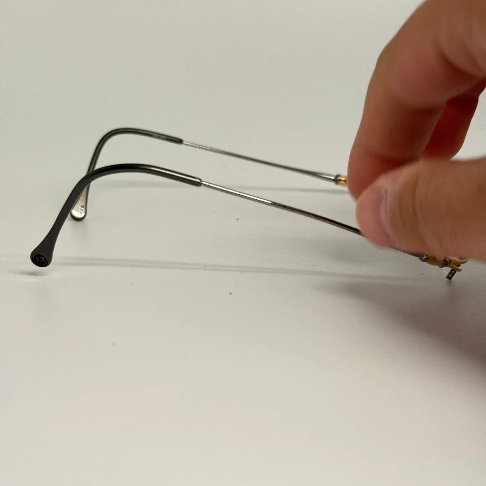 Escada E095 Gunmetal Semi Rimless Eyeglass Frames Gold Accents 51 19 135 Italy